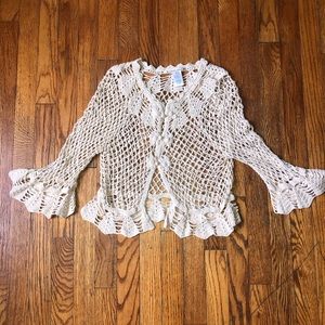 Nanette Lepore Crocheted Crop Cardigan